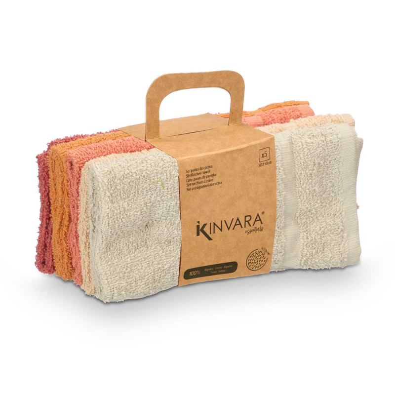 PANNO DA CUCINA COTONE 400 GR 50X50 ASS 5 TEGOLA