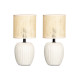 SET 2 LAMPADE DA TAVOLO BIANCHE RIGHE