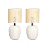 SET 2 LAMPES DE TABLE RAYURES BLANCHES