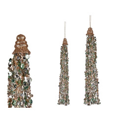 CHAMPAGNE AND BLUE GLASS TREE STRIP