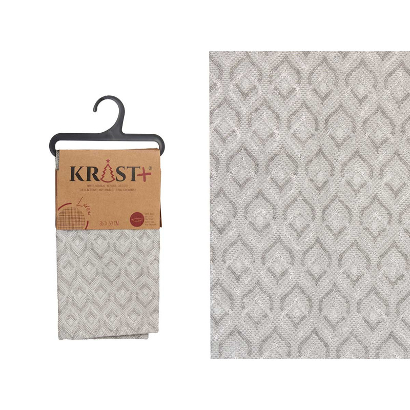 35X50CM SILVER RHOMBUS LUREX PLACEMAT 