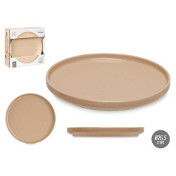 ASSIETTE À DÎNER EN GRÈS GRANDE BEIGE 26,5CM
