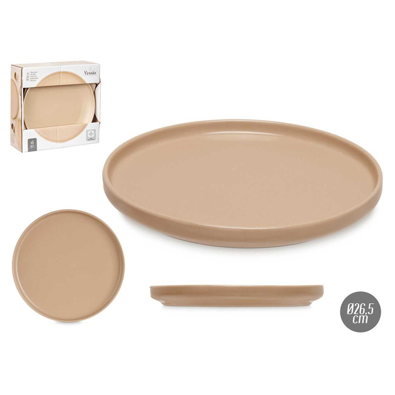 PIATTO GRANDE IN GRES BEIGE 26,5CM