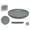 PIATTO GRANDE IN GRES GRIGIO SCURO 26,5CM