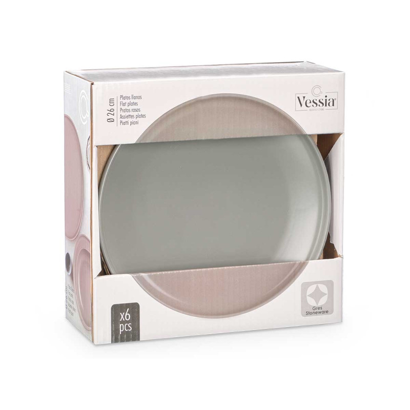 PIATTO GRANDE IN GRES GRIGIO SCURO 26,5CM