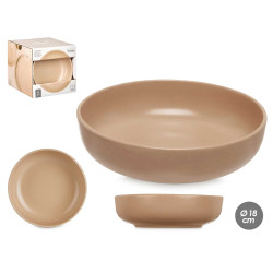 PIATTO FONDO IN GRES BEIGE 18CM