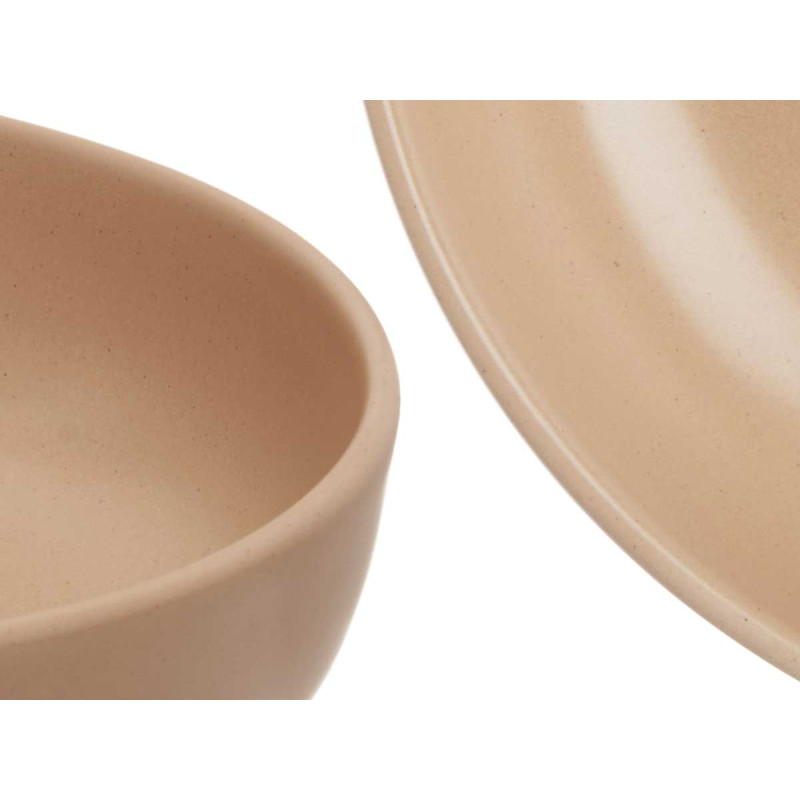 PIATTO FONDO IN GRES BEIGE 18CM