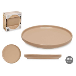 PIATTO DA DESSERT IN GRES BEIGE 20CM