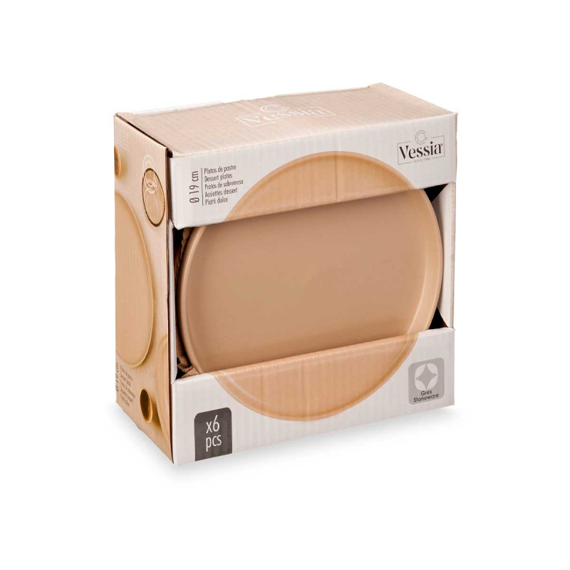 PIATTO DA DESSERT IN GRES BEIGE 20CM