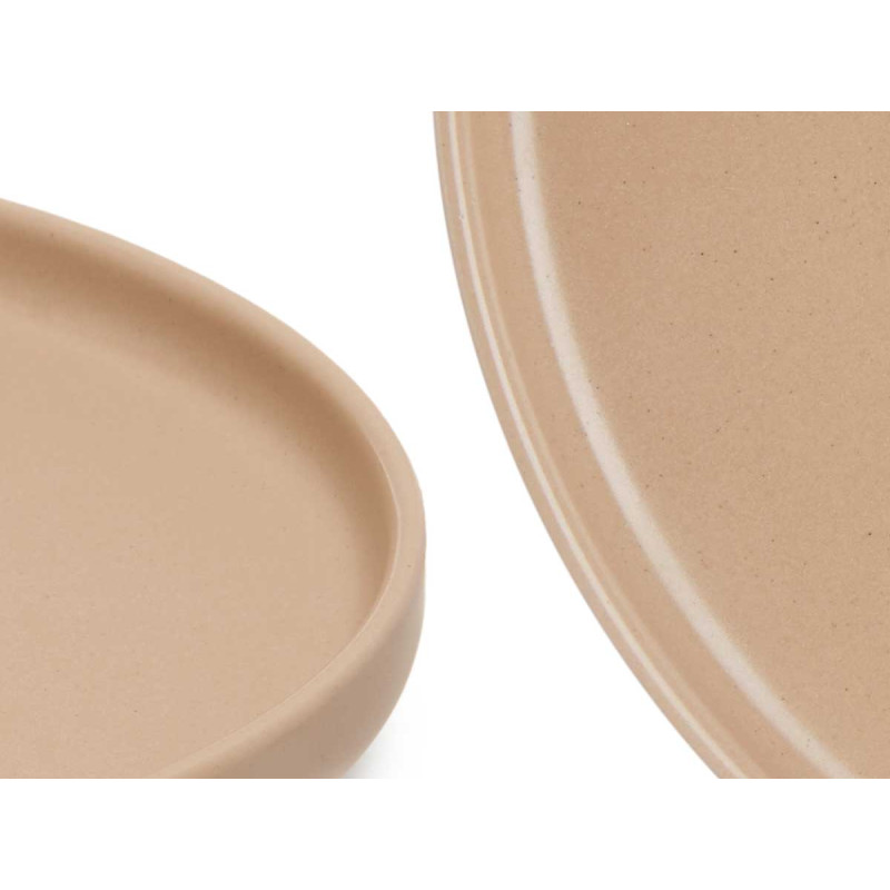 PIATTO DA DESSERT IN GRES BEIGE 20CM