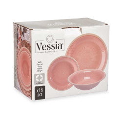 SET 18 PEZZI GRES BORDO ROSA