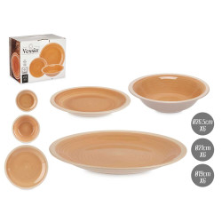 SET 18 PEZZI GRES BEIGE BORDO BEIGE