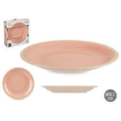 PIATTO GRANDE IN GRES BORDO ROSA 26,5CM