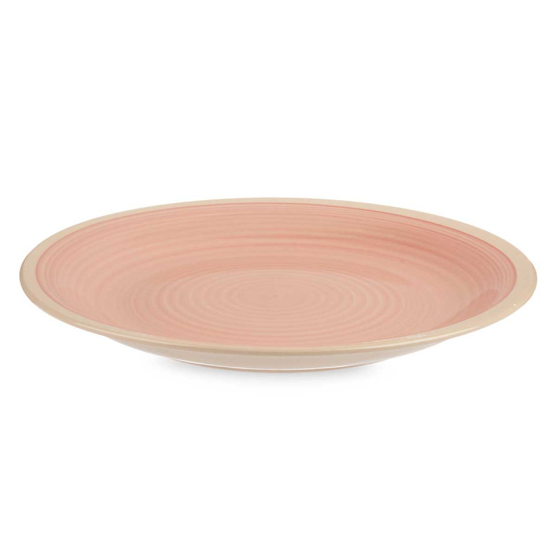 PIATTO GRANDE IN GRES BORDO ROSA 26,5CM