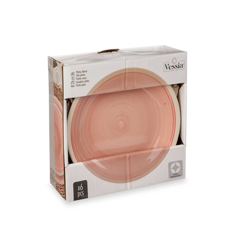 ASSIETTE À DÎNER EN GRÈS GRANDE ROSE 26,5CM