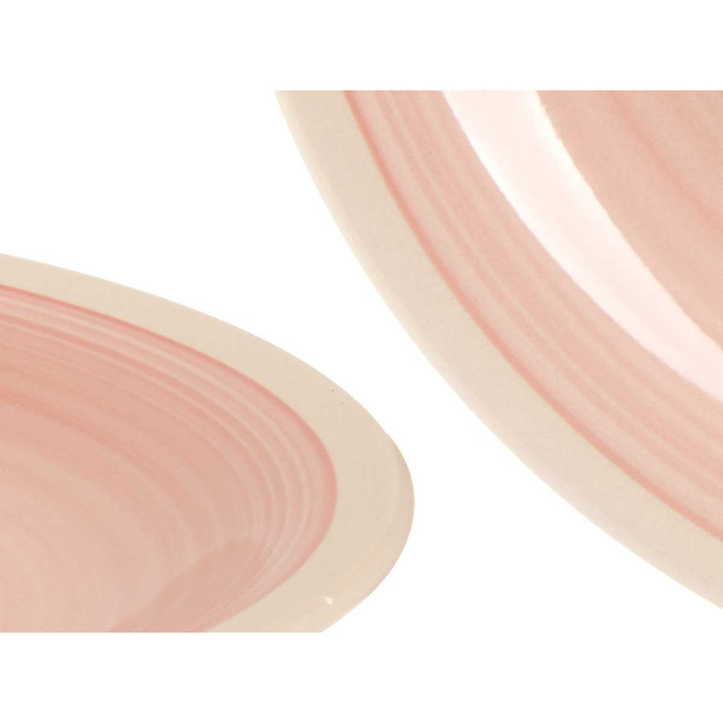 PIATTO GRANDE IN GRES BORDO ROSA 26,5CM
