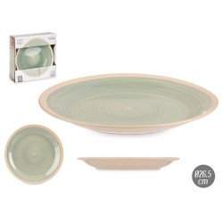 ASSIETTE À DÎNER EN GRÈS GRANDE VERT 26,5CM