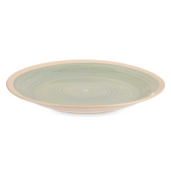PIATTO GRANDE IN GRES CON BORDO VERDE 26,5CM