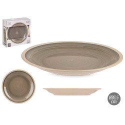 ASSIETTE À DÎNER EN GRÈS GRANDE GRIS 26,5CM