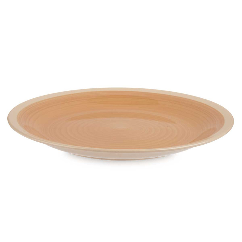 ASSIETTE À DÎNER EN GRÈS GRANDE BEIGE BORD 26,5CM