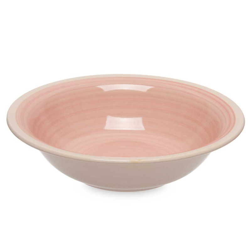 ASSIETTE CREUSE EN GRÈS ROSE 21CM