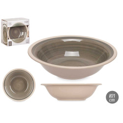 ASSIETTE CREUSE EN GRÈS GRIS 21CM