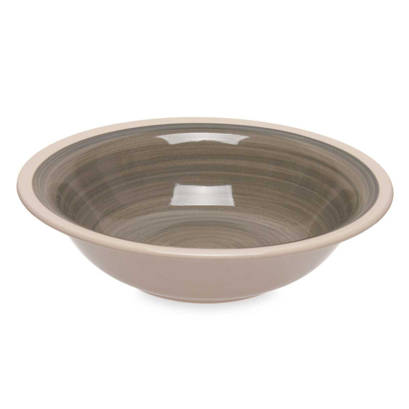 ASSIETTE CREUSE EN GRÈS GRIS 21CM