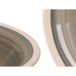 ASSIETTE CREUSE EN GRÈS GRIS 21CM