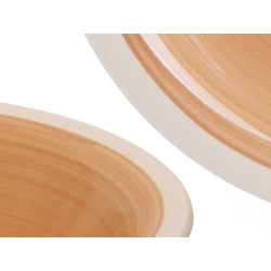 PLATO HONDO GRES BEIGE BORDE 21CM