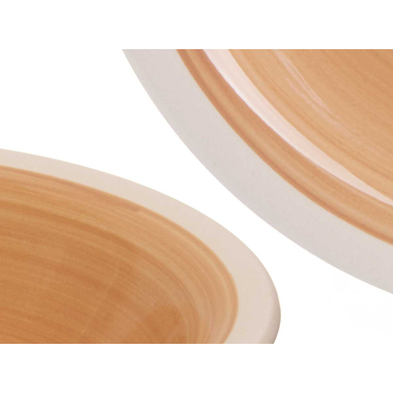 ASSIETTE CREUSE EN GRÈS BEIGE 21CM
