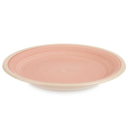 PLATO POSTRE GRES ROSA BORDE 19CM