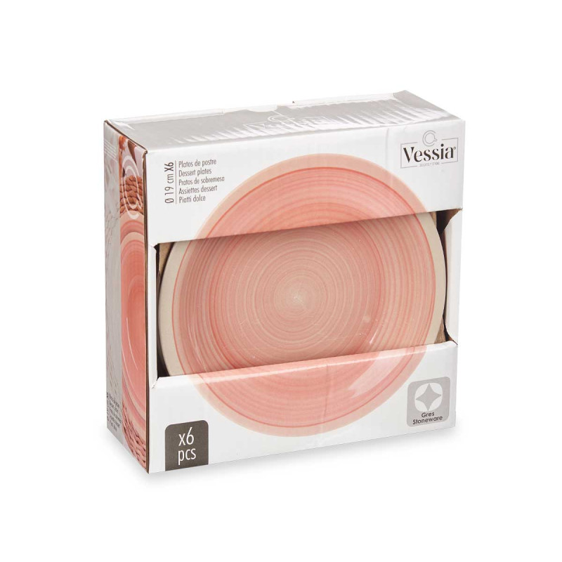 ASSIETTE À DESSERT EN GRÈS ROSE 19CM