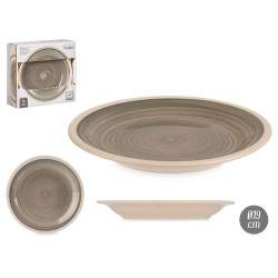 ASSIETTE À DESSERT EN GRÈS GRIS 19CM