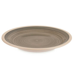PLATO POSTRE GRES GRIS BORDE 19CM