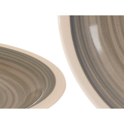 PLATO POSTRE GRES GRIS BORDE 19CM