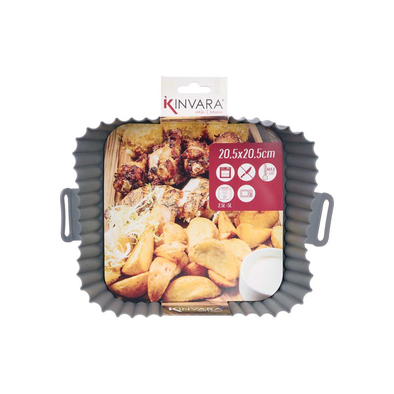 STAMPO QUADRATO FRIGGITRICE ARIA SILICONE GRIGIO