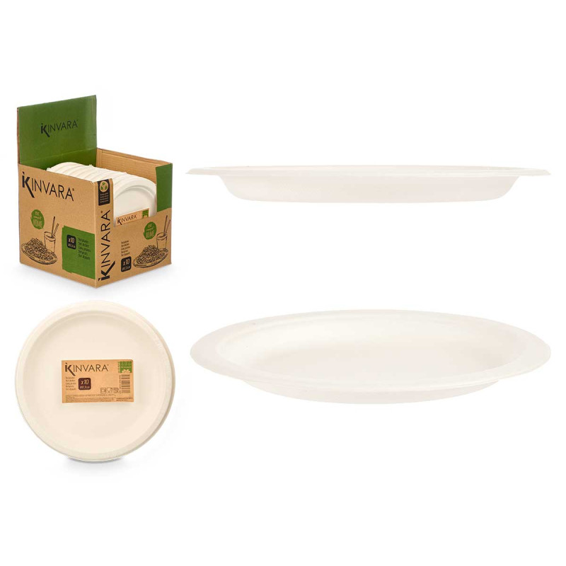 SET 10 PIATTI PIANI BIODEGRADABILI PICC