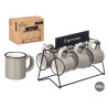 SET 6 TAZZE CAFE GRIGIO SUPPORTO 100ML