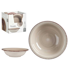 ASSIETTE CREUSE GRES TERRE AVEC REBORD 20,5CM