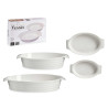 SET 6 OVAL BAKING PLATE CLOSED HANDLE