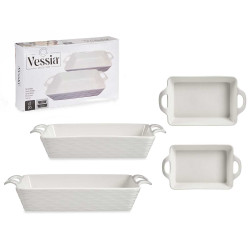 SET 2 RECTANGULAR BAKING PLATE OPEN HANDLE