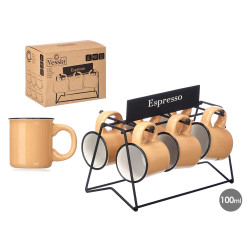 SET 6 TAZZE CAFFE BEIGE SUPPORTO 100ML