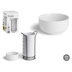 BOL ROND BLANC AVEC ETAGERE NOIR 800 ML 