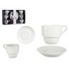 SET 6 TAZZE CAFFE PORC BIANC PIATTO 200ML