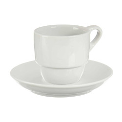 SET 6 TAZZE CAFFE PORC BIANC PIATTO 200ML