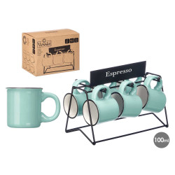 SET 6 TAZZE CAFFE MENTA SUPPORTO 100ML