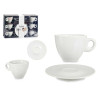 SET 6 TAZZE CAFFE PORCELLANA BIANCHE PIATTO 120ML