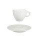 SET 6 TAZAS CAFE PORCELANA BLANCA C PLATO 120ML