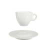 SET 6 TAZZE CAFFE PORCELLANA BIANCHE PIATTO 120ML