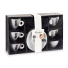 SET 6 120MLWHITE PORCELAIN COFFEE CUPS W PLATE 